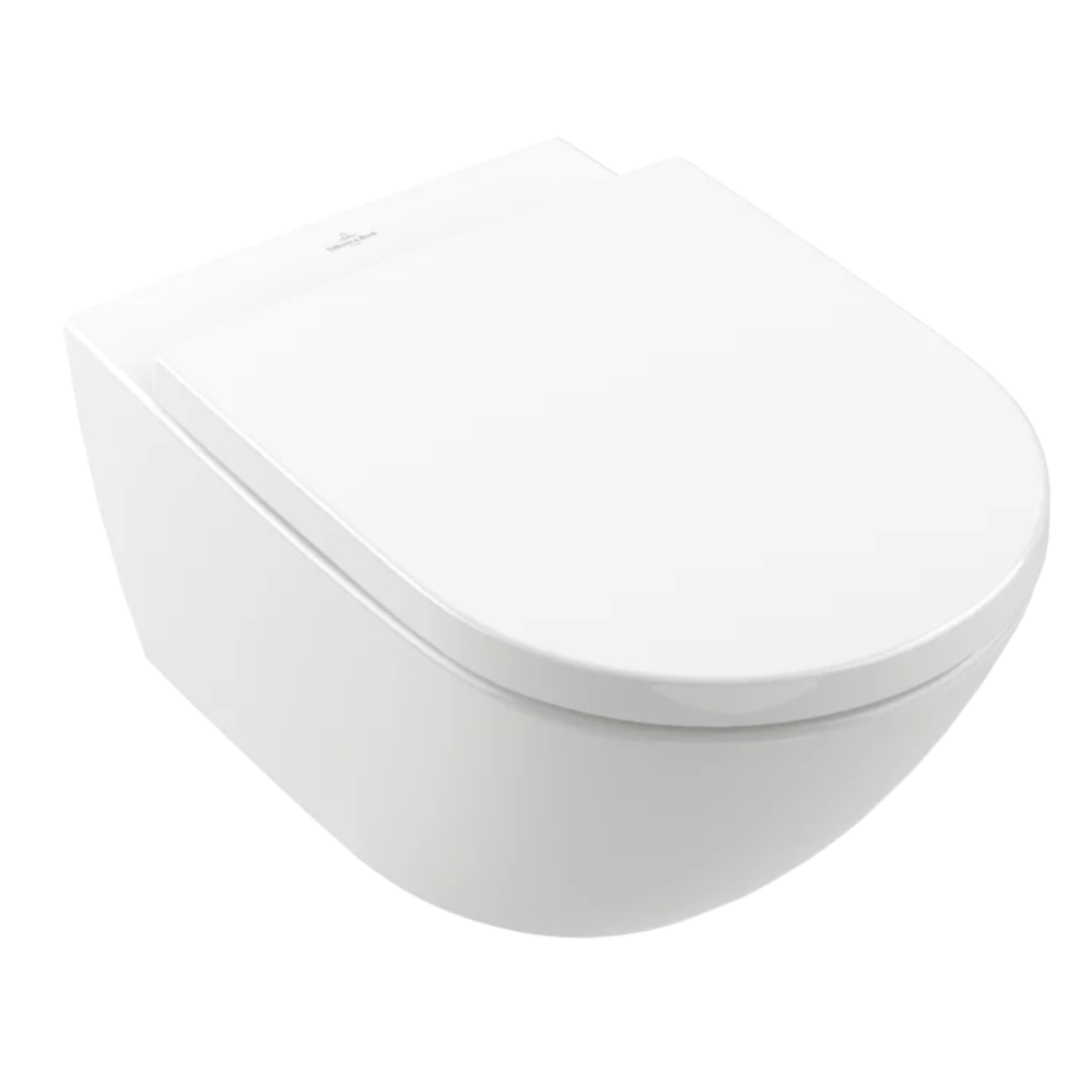 VILLEROY ET BOCH WC suspendu sans bride Subway 3.0 avec abattant, blanc CeramicPlus