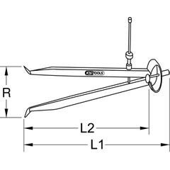 KS TOOLS Compas droits à ressort et prise intérieure, 200 mm 1