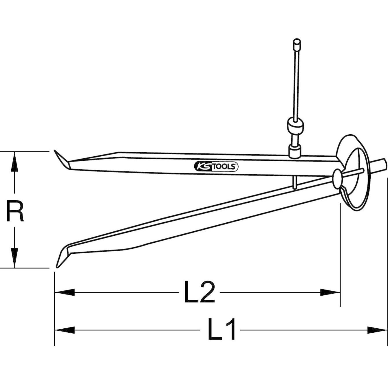 KS TOOLS Compas droits à ressort et prise intérieure, 245 mm 1