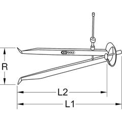 KS TOOLS Compas droits à ressort et prise intérieure, 144 mm 1