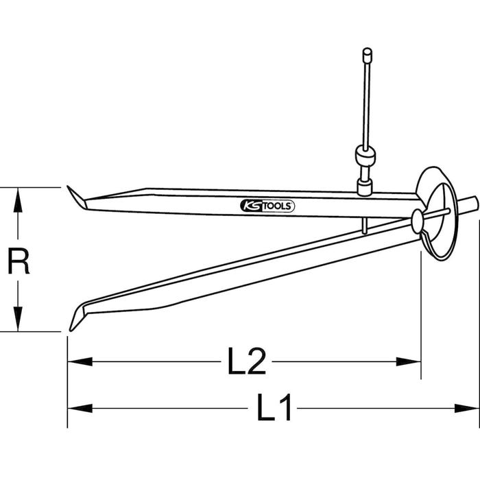 KS TOOLS Compas droits à ressort et prise intérieure, 144 mm 1