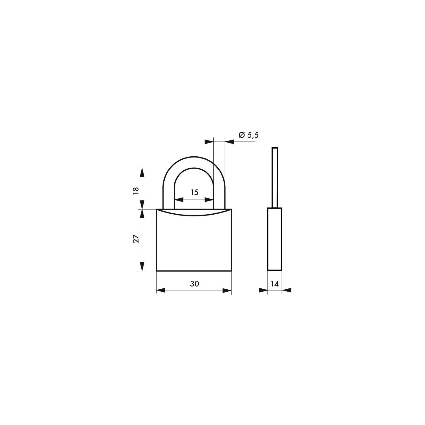 THIRARD - Cadenas à clé Extra Lock Bulmlecom, acier, intérieur, anse acier, 30mm, 3 clés 1