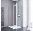 Porte de douche pivotante + paroi de retour fixe, 90 x 90 x 192 cm, verre 5 mm transparent anticalcaire, profilé alu-argenté, SCHULTE