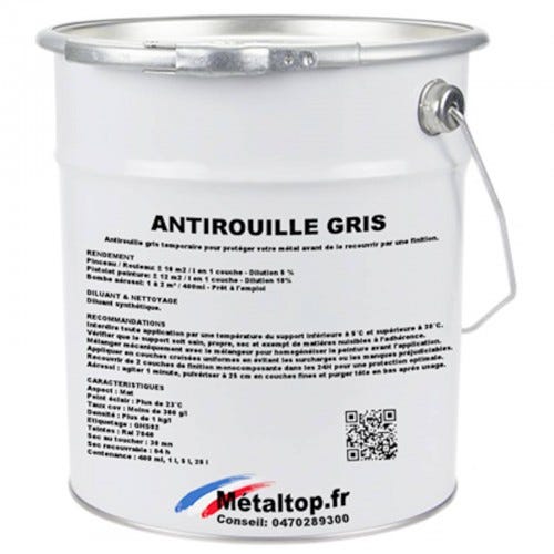 Antirouille Gris - Metaltop - Gris fenêtre - RAL 7040 - Pot 25L 0