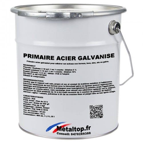 Primaire Acier Galvanise - Metaltop - Gris fenêtre - RAL 7040 - Pot 1L 0