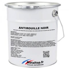 Antirouille Noir - Metaltop - Noir signalisation - RAL 9017 - Pot 25L 0