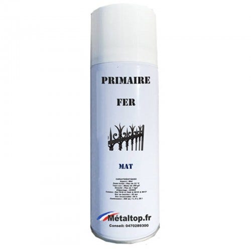 Primaire Fer - Metaltop - Blanc pur - RAL 9010 - Bombe 400mL 0