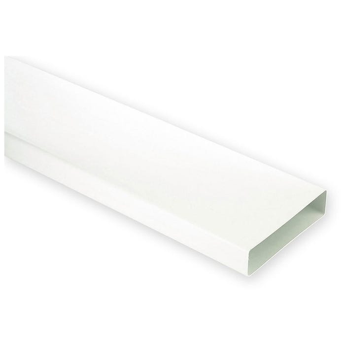 Tube rectangulaire en pvc - Longueur : 1500 mm - Décor : Blanc - Section : 55 x 220 mm - Matériau : PVC - S&P 0