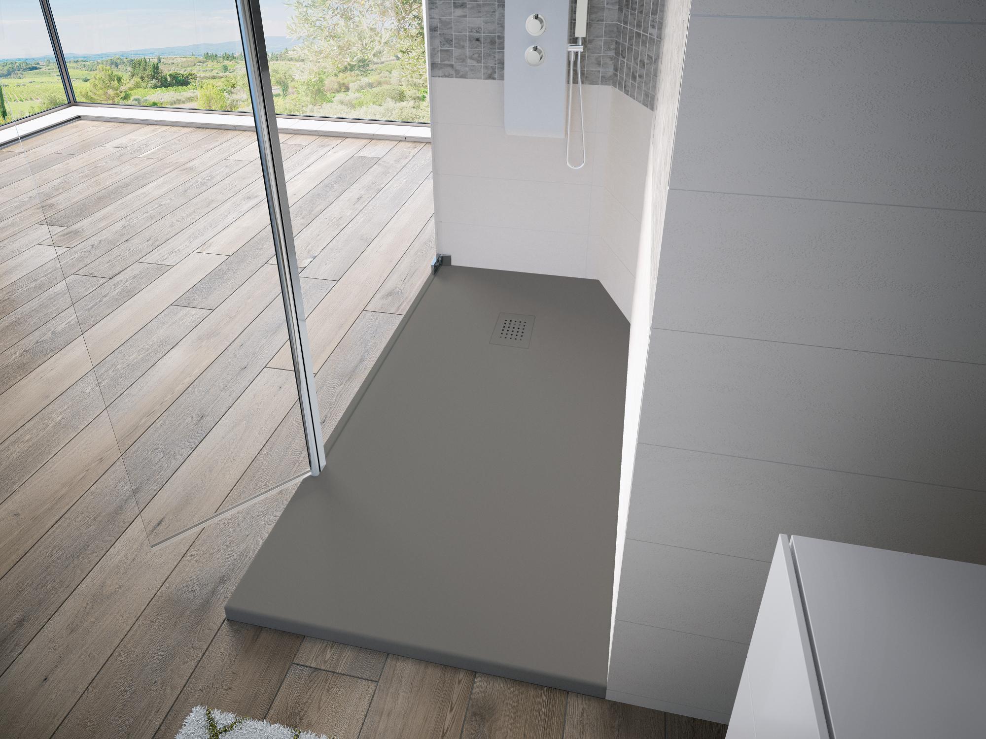 Receveur de douche KINESURF Découpable 100X90 Grainé Taupe