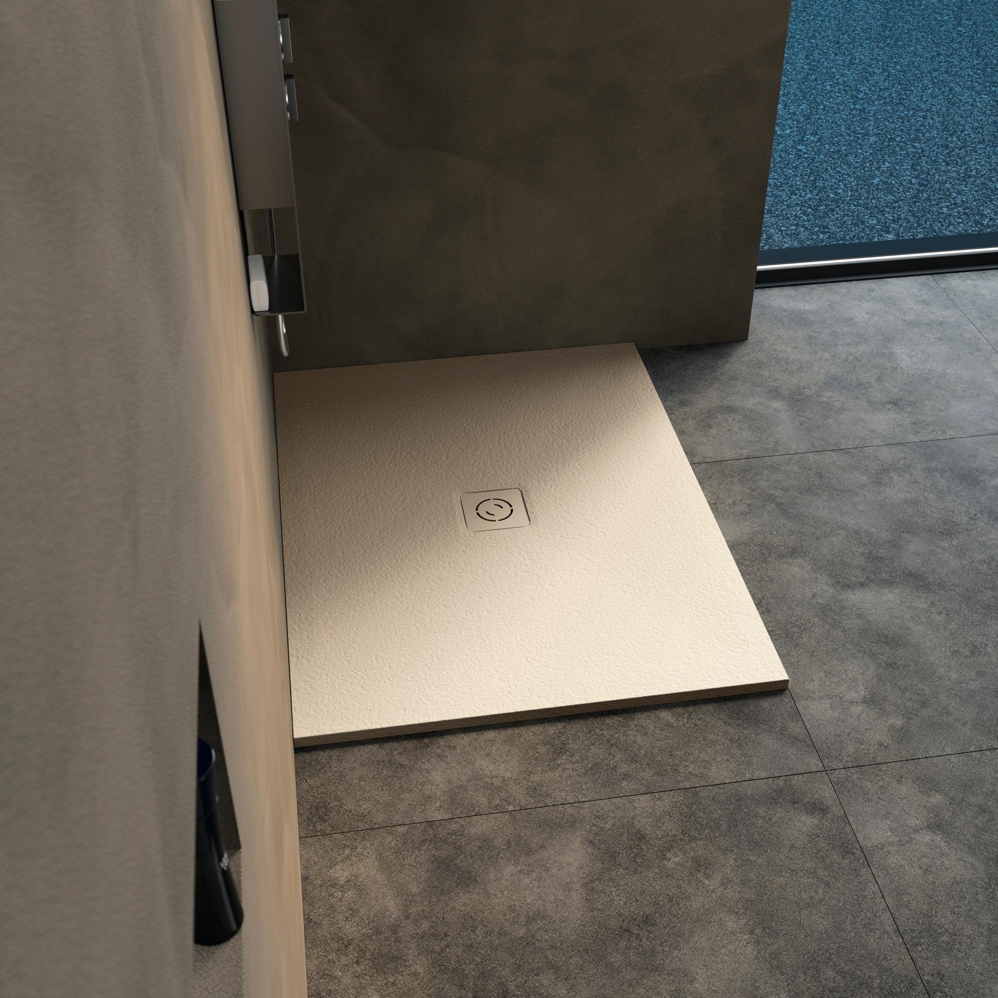 Receveur de douche KINEMOON avec grille de type 2 sable 160x80