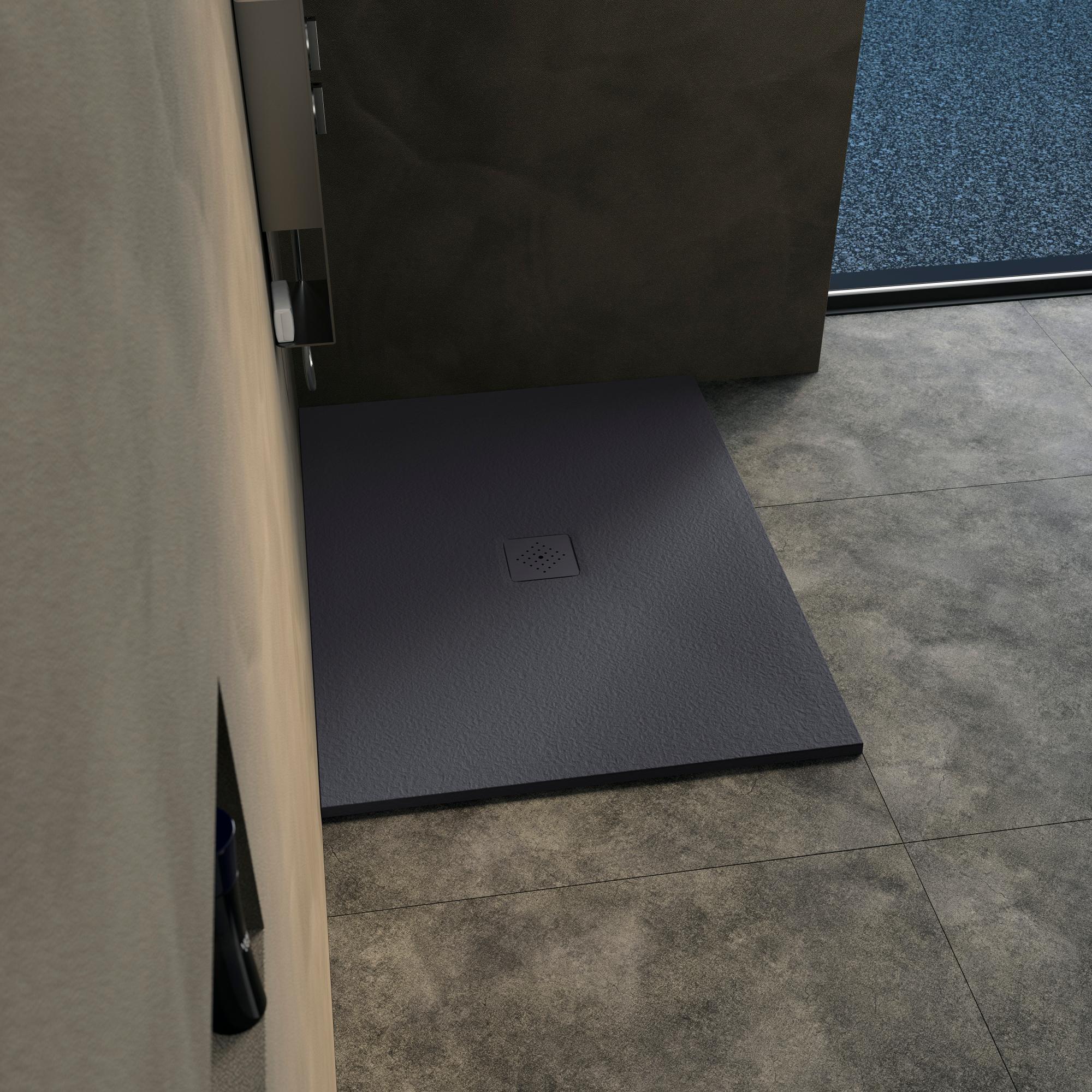 Receveur de douche KINEMOON avec grille de type 2 anthracite 140x70