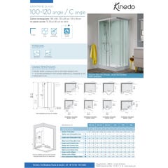 Cabine de douche complète KINEPRIME avec porte pivotante receveur 90x90 hauteur 18 cm mitigeur thermostatique verre transparent 0