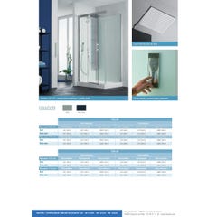 Cabine de douche complète HORIZON porte pivotante receveur 110x110 hauteur 17,5 cm douche hydromassante finition Acier 2