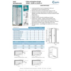 Cabine de douche complète prête à poser EDEN Plus porte coulissante roulettes métal receveur de douche 120x90 hauteur 9 cm 1