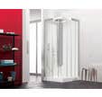 Cabine de douche complète HORIZON receveur de douche 90x90 hauteur 12,5 cm douche hydromassante finition Acier