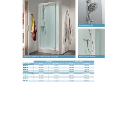 Cabine de douche complète KINEPRIME porte pivotante receveur 90x90 hauteur 9 cm équipé mitigeur mécanique verre transparent 2