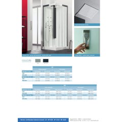 Cabine de douche complète HORIZON receveur 80x80 hauteur 12,5 cm porte pivotante pose en niche finition Perle Noire mitigeur thermostatique 2