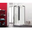 Cabine de douche complète HORIZON receveur de douche 90x90 hauteur 17,5 cm douche hydromassante finition Perle Noire