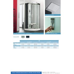Cabine de douche complète HORIZON porte pivotante receveur 90x90 hauteur 12,5 cm 1/4 de rond mitigeur thermostatique finition noir 2