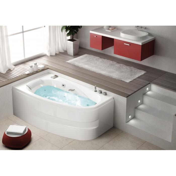 Tablier MILONGA biocryl blanc pour baignoire 170x90 tete a gauche