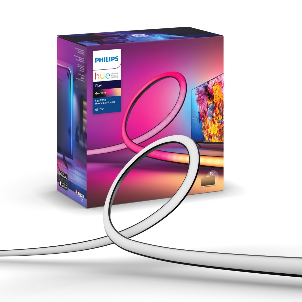 Bandeau LED PHILIPS HUE W&C Lightstrip Play Gradient TV 65''