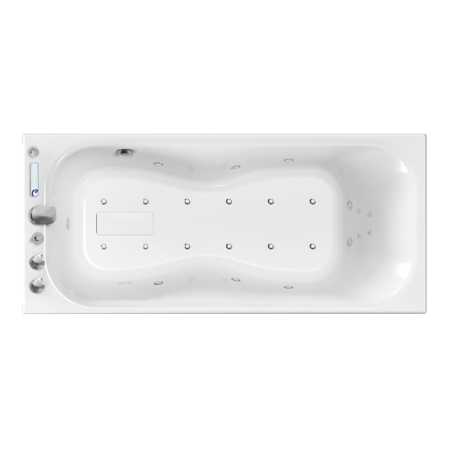 Baignoire balnéo ZUMBA 170x75 sur châssis métal, système balnéo SILENCE & AIR tête bain à gauche traitement OZONE inclus 1