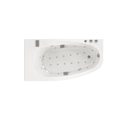 Baignoire balnéo MILONGA 180x100 sur châssis métal, système balnéo SILENCE & AIR tête bain à gauche traitement OZONE inclus 2