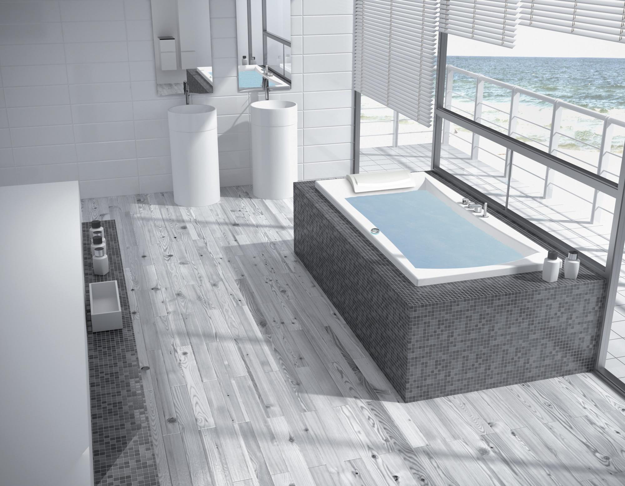 Baignoire Balneo CONCERTO 170x75 systeme balneotherapie SILENCE & AIR tete a Gauche