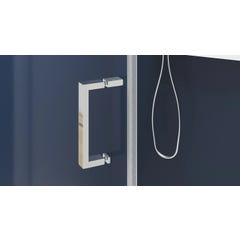 Porte de douche SMART Express 2 volets coulissants et 1 fixe largeur 90 cm profilé chromé verre transparent 2
