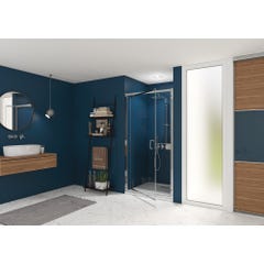 Porte de douche porte pivotante SMART Express dimensions 140x190 profilé chromé verre transparent