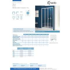 Porte de douche SMART Express 2 volets coulissants et 1 fixe largeur 1,10m profilé blanc verre transparent 1
