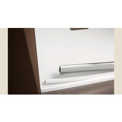 Paroi de douche MACAO Classic porte coulissante largeur réglable 125-142 profilé blanc verre dépoli 1 bande 2