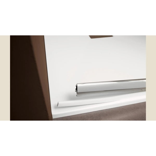 Paroi de douche MACAO Classic porte coulissante largeur réglable 125-142 profilé blanc verre dépoli 1 bande 2
