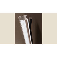 Paroi de douche CORAIL Classic porte pivotante avec 1 partie fixe largeur réglable 107/120 profilé blanc verre dépoli 1 bande 3