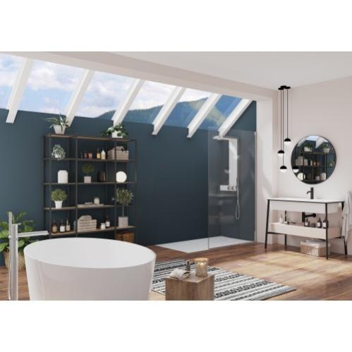 Paroi Alpha Solo 80 Chromé Transparent