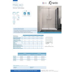 Paroi de douche MACAO Classic porte coulissante largeur réglable 105-115 profilé blanc verre dépoli 1 bande 1