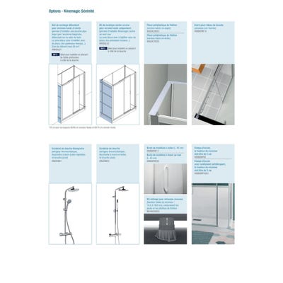 Cabine de douche en niche complète sécurisée KINEMAGIC Sérénité 100x70 (M) hauteur 2,03m porte pivotante verre transparent mitigeur mécanique 4