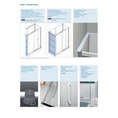Cabine de douche en niche complète sécurisée porte pivotante KINEMAGIC Design 120x90 hauteur 2,07m, verre transparent mitigeur thermostatique 4