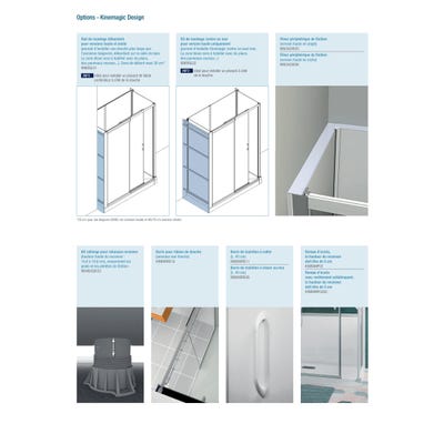 Cabine de douche en niche complète sécurisée porte pivotante KINEMAGIC Design 120x90 hauteur 2,07m, verre transparent mitigeur thermostatique 4