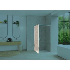 Paroi de douche fixe SMART Design (à coupler avec porte SMART Design) 120 cm hauteur 2,05m profilé noir verre transparent