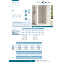 Porte de douche pliante SMART Design XXL sans seuil normes handicapé largeur 1,30m hauteur 2,05m profilé chromé verre sérigraphié bandes verticales 1