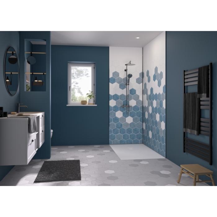 Panneau Mural KINEWALL Design 3mm 1250X2020 Tomette Camaieu Bleu