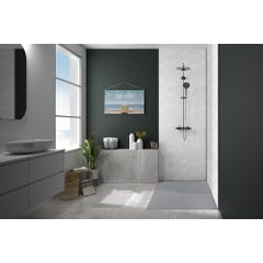 Panneau Mural composite aluminium hydrofuge pour salle de bains KINEWALL Design épaisseur 3mm largeur 1,25m hauteur 2,50m motif Taloche Blanc 0