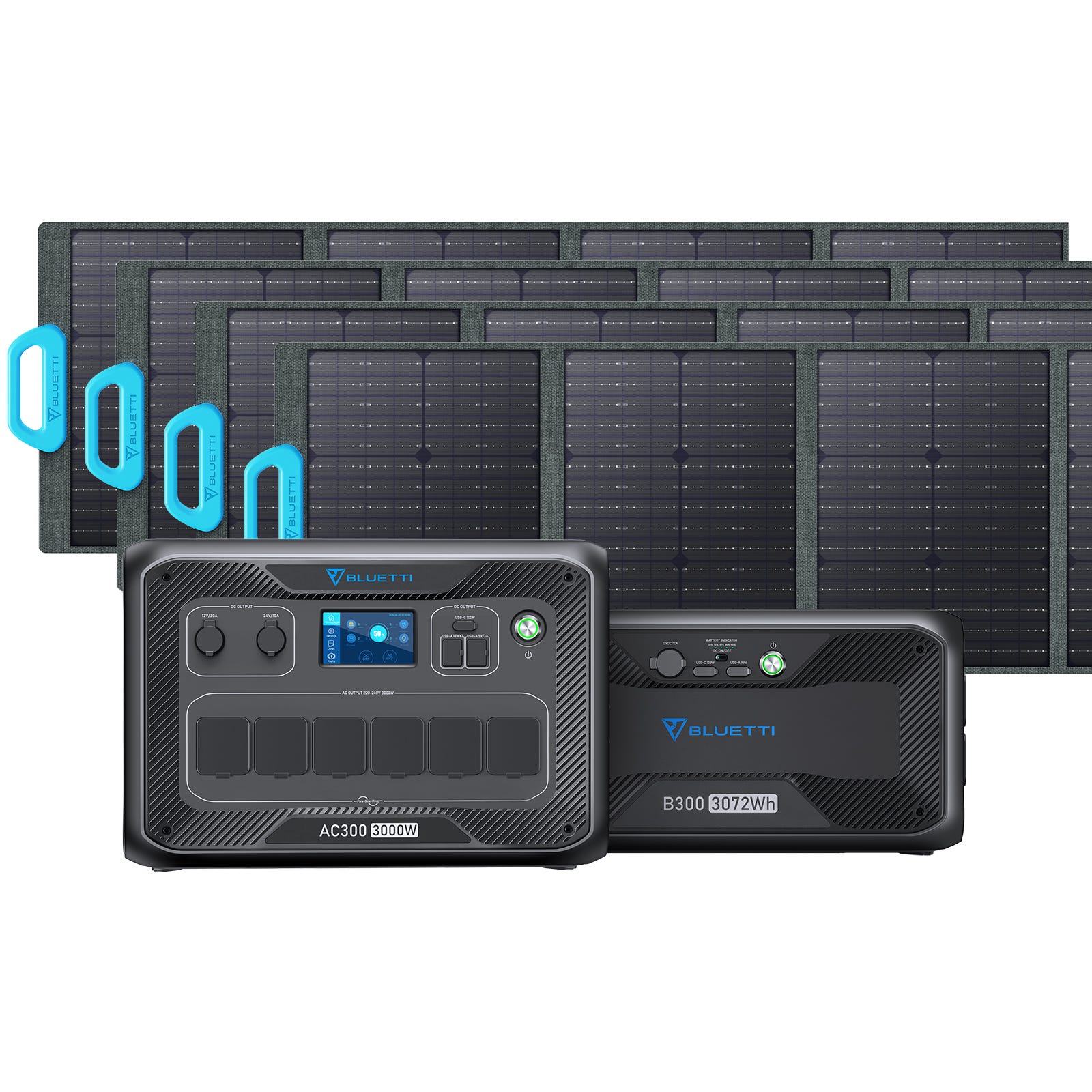 Kit de générateur solaire 3000W BLUETTI Station modulaire extensible avec module de batterie 3072Wh et 4 panneaux solaires 120W 0