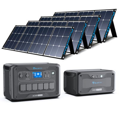Kit de générateur solaire 3000W BLUETTI Station modulaire extensible avec module de batterie 3072Wh et 4 panneaux solaires 120W