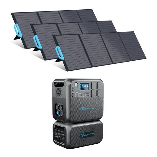 BLUETTI Station énergie solaire portable 2200W AC200MAX avec batterie externe B230 2048Wh et 3xSP120 panneaux solaires monocristallins 120W 0