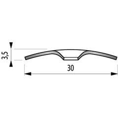 Barre de seuil à visser 83mm inox - DINAC - 2013010 00 2