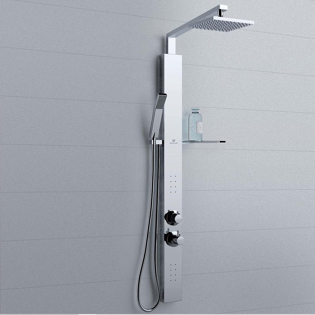 Colonne de douche en inox avec mitigeur thermostatique 10 x H 118 cm REVIF PLUS Novellini