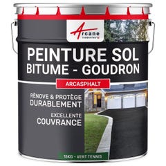 Peinture Bitume, Goudron, Enrobé - ARCASPHALT - 15 kg (jusqu'à 30 m² en 2 couches) - Vert Foncé - ARCANE INDUSTRIES