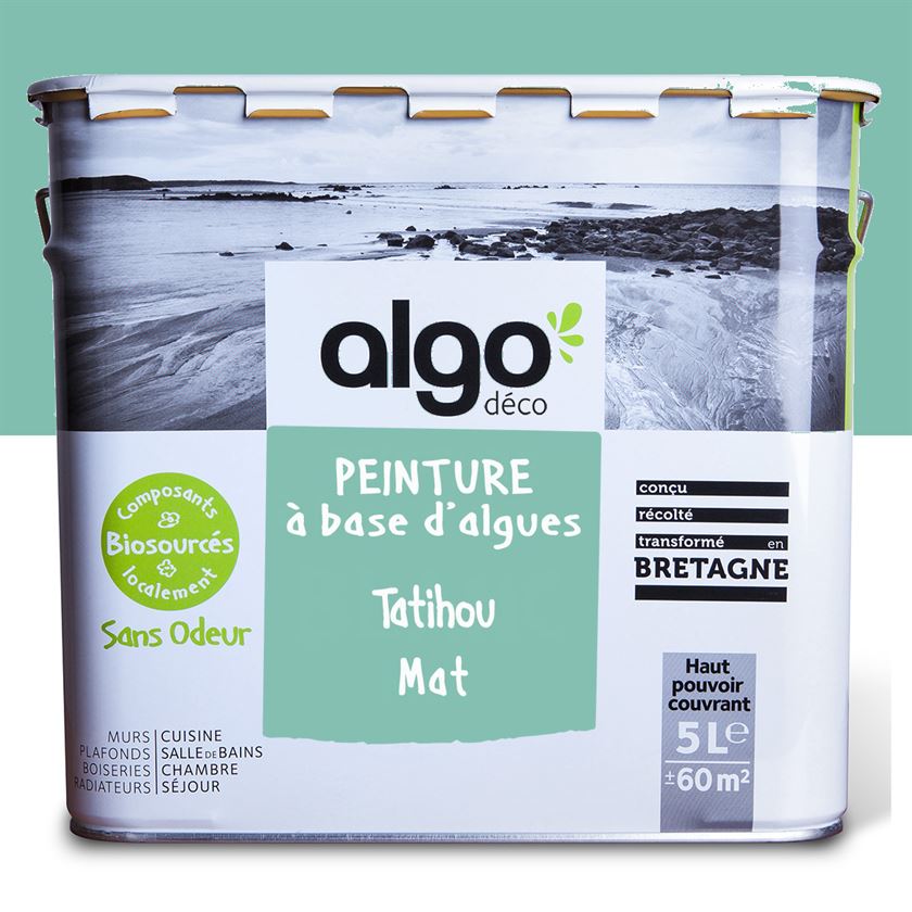 Peinture saine Algo - Bleu-Vert Tatihou - Mat - 5L